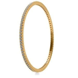 Stackable Diamond Bangle Eternity Bracelet 14k Yellow Gold 4.20ct - All