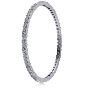 Stackable Diamond Bangle Eternity Bracelet 14K White Gold 9.00ct - All