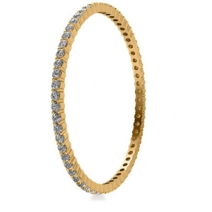 Stackable Diamond Bangle Eternity Bracelet 14k Yellow Gold 9.00ct - All