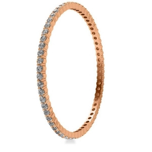 Stackable Diamond Bangle Eternity Bracelet 14k Rose Gold 9.00ct - All