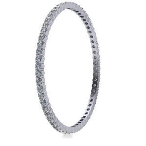 Stackable Diamond Bangle Eternity Bracelet 18K White Gold 9.00ct - All