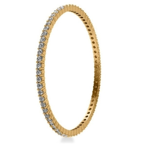 Stackable Diamond Bangle Eternity Bracelet 18k Yellow Gold 7.00ct - All