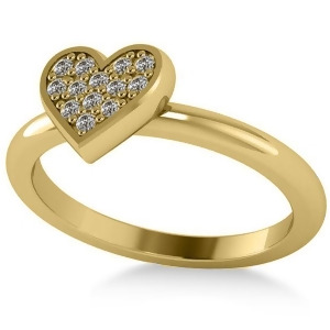 Diamond Heart Fashion Ring 14k Yellow Gold 0.13ct - All