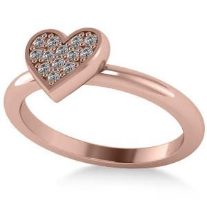 Diamond Heart Fashion Ring 14k Rose Gold 0.13ct - All