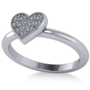 Diamond Heart Fashion Ring 14k White Gold 0.13ct - All