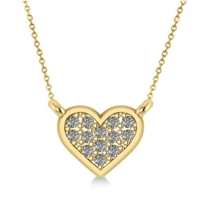Diamond Heart Pendant Necklace 14k Yellow Gold 0.13ct - All