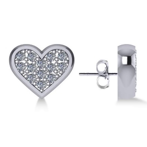 Diamond Heart Fashion Earrings 14k White Gold 0.26ct - All