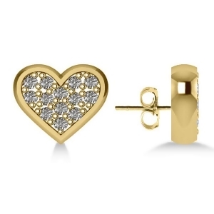Diamond Heart Fashion Earrings 14k Yellow Gold 0.26ct - All