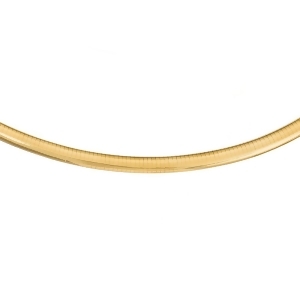 Ladies 8mm Thick Omega Domed Necklace 14k Yellow Gold - All