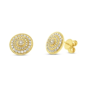 0.46Ct 14k Yellow Gold Diamond Earrings - All
