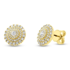 0.93Ct 14k Yellow Gold Diamond Earrings - All