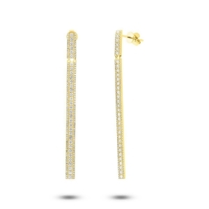 1.76Ct 14k Yellow Gold Diamond Bar Earrings - All
