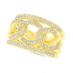 0.61Ct 14k Yellow Gold Diamond Lady's Link Ring - All