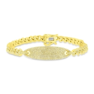 1.56Ct 14k Yellow Gold Diamond Pave Chain Bracelet - All