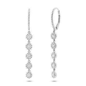 0.99Ct 14k White Gold Diamond Earrings - All