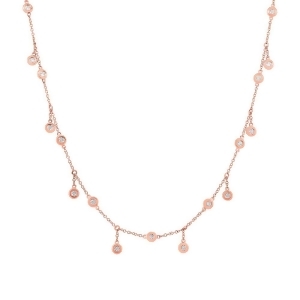 1.85Ct 14k Rose Gold Diamond Necklace - All