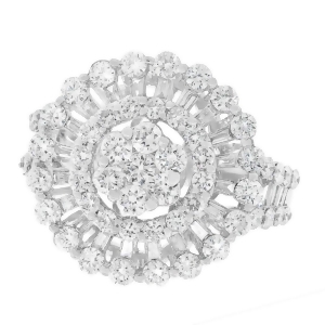 2.47Ct 18k White Gold Diamond Flower Lady's Ring - All