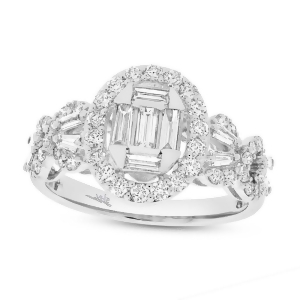 1.55Ct 18k White Gold Diamond Baguette Lady's Ring - All
