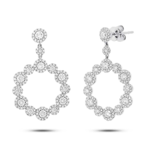 2.07Ct 14k White Gold Diamond Earrings - All