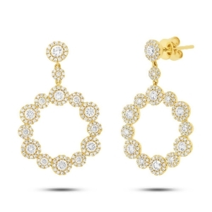 2.07Ct 14k Yellow Gold Diamond Earrings - All