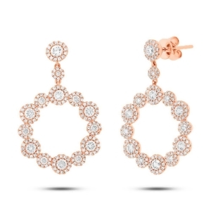 2.07Ct 14k Rose Gold Diamond Earrings - All