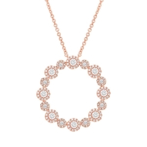 1.14Ct 14k Rose Gold Diamond Necklace - All