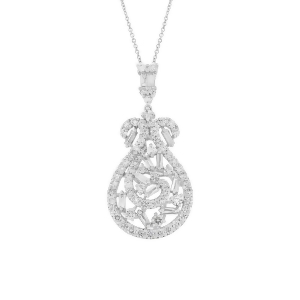 2.03Ct 18k White Gold Diamond Pendant Necklace - All