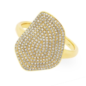 0.57Ct 14k Yellow Gold Diamond Pave Lady's Ring - All