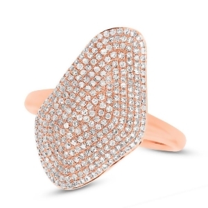0.63Ct 14k Rose Gold Diamond Pave Lady's Ring - All