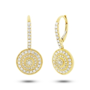 0.98Ct 14k Yellow Gold Diamond Circle Earrings - All