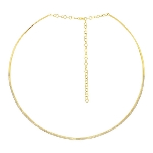 1.17Ct 14k Yellow Gold Diamond Choker Necklace - All
