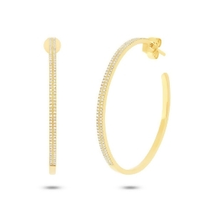 0.46Ct 14k Yellow Gold Diamond Hoop Earrings - All
