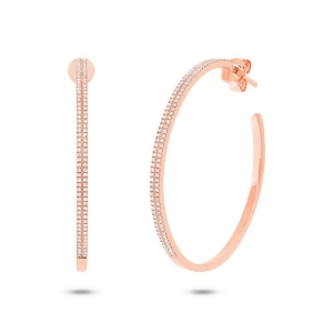 0.46Ct 14k Rose Gold Diamond Hoop Earrings - All