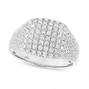 1.32Ct 14k White Gold Diamond Pave Lady's Ring - All