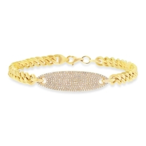 0.56Ct 14k Yellow Gold Diamond Pave Chain Bracelet - All