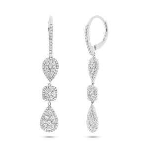 0.99Ct 14k White Gold Diamond Earrings - All