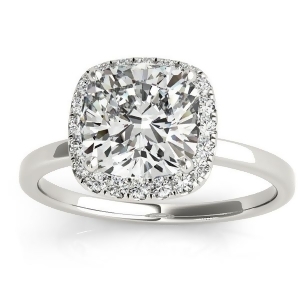 Cushion Diamond Halo Engagement Ring Platinum 0.15ct - All