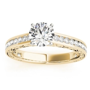 Diamond Channel Set Engagement Ring 14k Yellow Gold 0.42ct - All