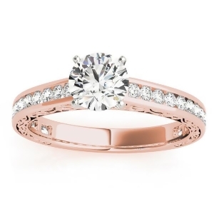 Diamond Channel Set Engagement Ring 14k Rose Gold 0.42ct - All