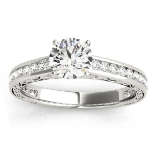 Diamond Channel Set Engagement Ring Palladium 0.42ct - All