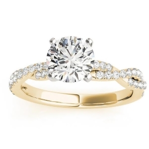 Diamond Twist Sidestone Accented Engagement Ring 14k Yellow Gold 0.19ct - All
