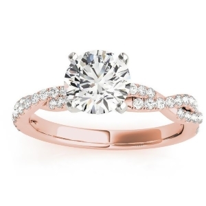 Diamond Twist Sidestone Accented Engagement Ring 14k Rose Gold 0.19ct - All
