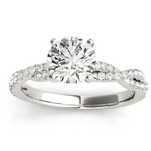 Diamond Twist Sidestone Accented Engagement Ring Platinum 0.19ct - All