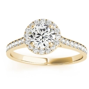 Diamond Halo Engagement Ring 14k Yellow Gold 0.29ct - All