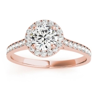 Diamond Halo Engagement Ring 14k Rose Gold 0.29ct - All