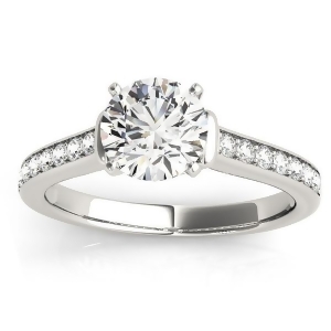 Diamond Accent Engagement Ring 14k White Gold 0.22ct - All