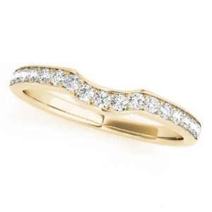 Diamond Curved Wedding Band 18k Yellow Gold 0.26ct - All