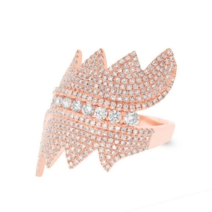 1.28Ct 14k Rose Gold Diamond Pave Lady's Ring - All