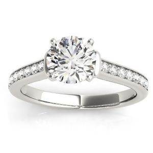 Diamond Accent Engagement Ring 18k White Gold 0.22ct - All