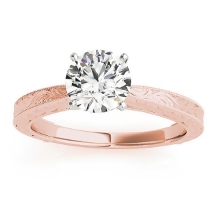 Floral Solitaire Engagement Ring 14k Rose Gold - All